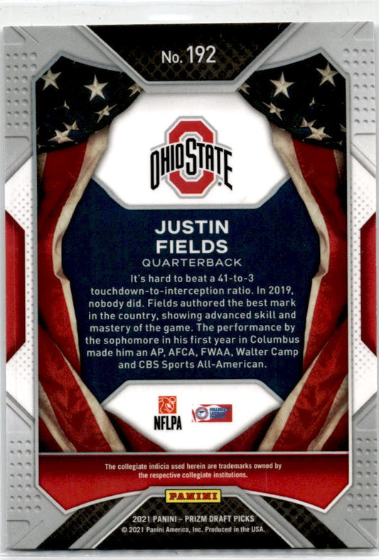 2021 Panini Prizm Draft Picks All-American #192 Justin Fields  Buckeyes / Bears