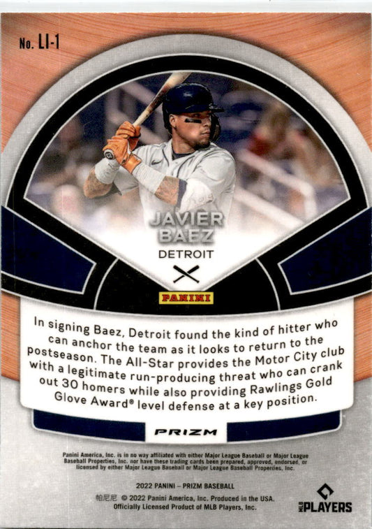 2022 Panini Prizm Lumber Inc. Silver Prizm #LI-1 Javier Baez Detroit Tigers