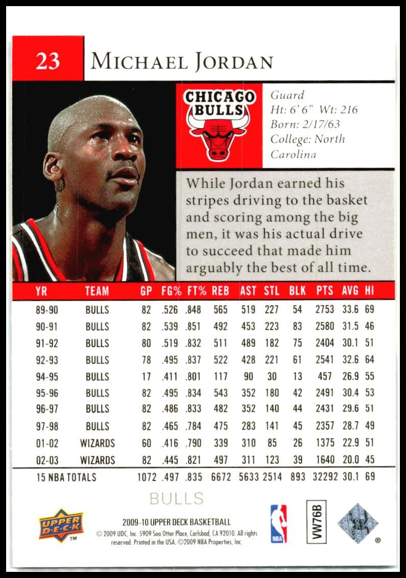 2009-10 Upper Deck #23 Michael Jordan Chicago Bulls
