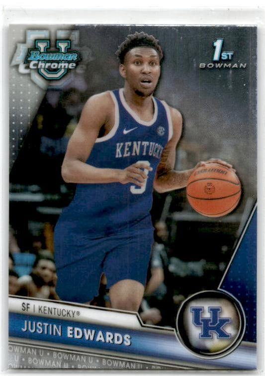 2023-24 Bowman University Chrome #46 Justin Edwards Kentucky Wildcats