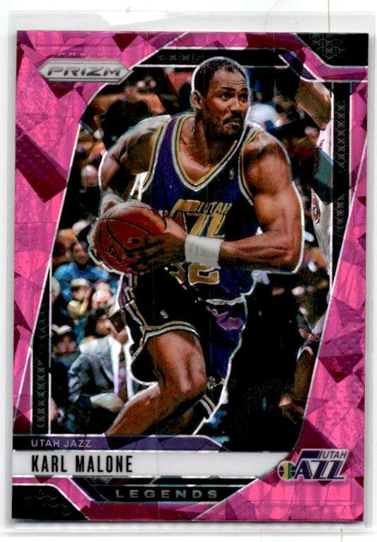 2024-25 Panini Prizm Prizms Pink Ice #289 Karl Malone Utah Jazz