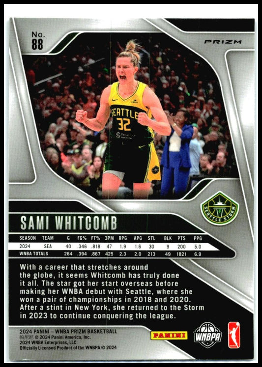 2024 Panini Prizm WNBA Blue Velocity Prizms #88 Sami Whitcomb Seattle Storm