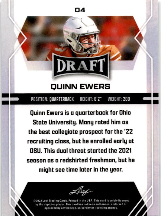 2022 Leaf Draft #4 Quinn Ewers Texas Longhorns