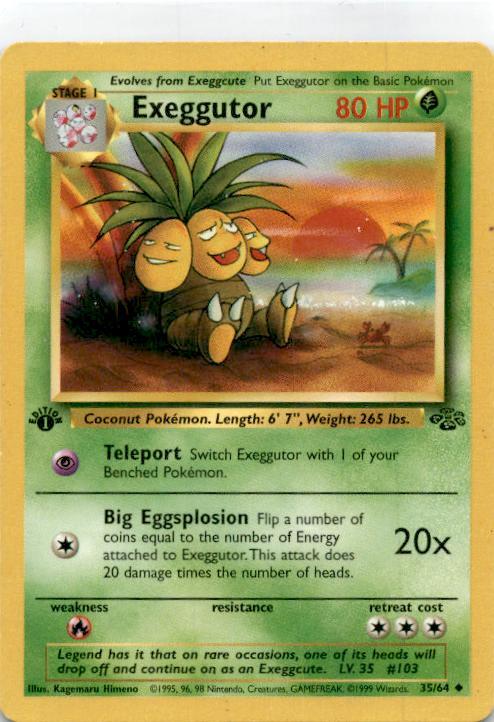 1999 Pokemon TCG Jungle Set Exeggutor 1st Edition #35/64
