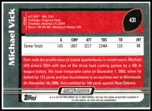 2023 Topps Composite #431 Michael Vick Atlanta Falcons