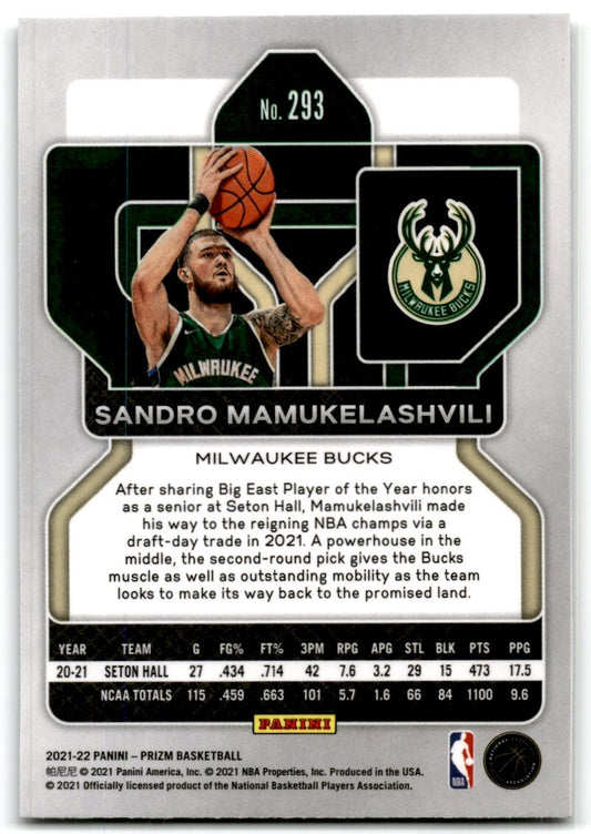 2021-22 Panini Prizm Sandro Mamukelashvili Milwaukee Bucks #293