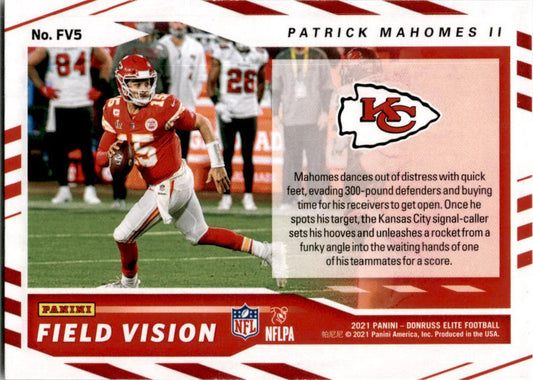 2021 Donruss Elite Field Vision Green  #FV5 Patrick Mahomes II Kansas City Chief