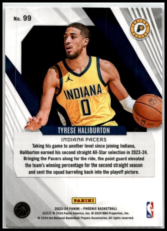 2023-24 Panini Phoenix #99 Tyrese Haliburton Indiana Pacers