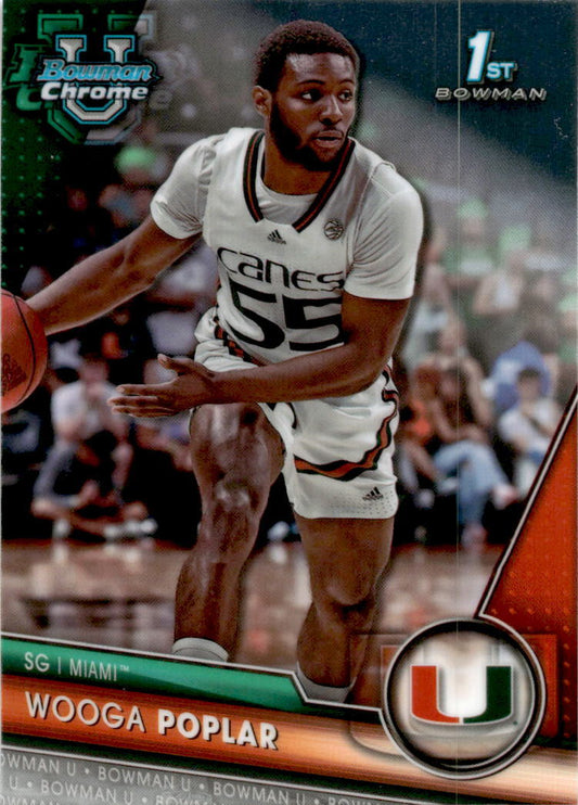 2023-24 Bowman University Chrome #85 Wooga Poplar Miami Hurricanes