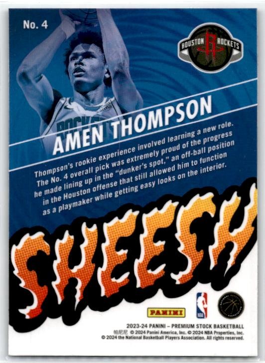 2023-24 Panini Premium Stock Sheesh #4 Amen Thompson Houston Rockets
