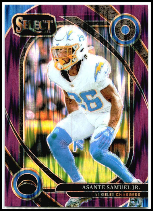 2024 Panini Select Purple Prizm Shock #207 Asante Samuel Jr. Chargers