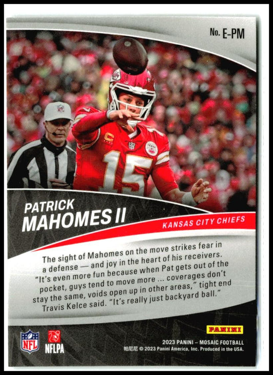 2023 Panini Mosaic Elevate #E-PM Patrick Mahomes II Kansas City Chiefs
