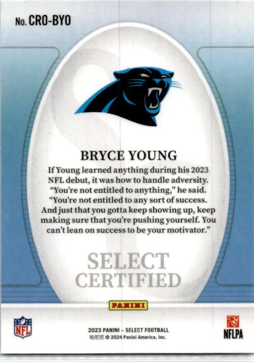 2023 Panini Select Certified Rookies #CRO-BYO Bryce Young Carolina Panthers