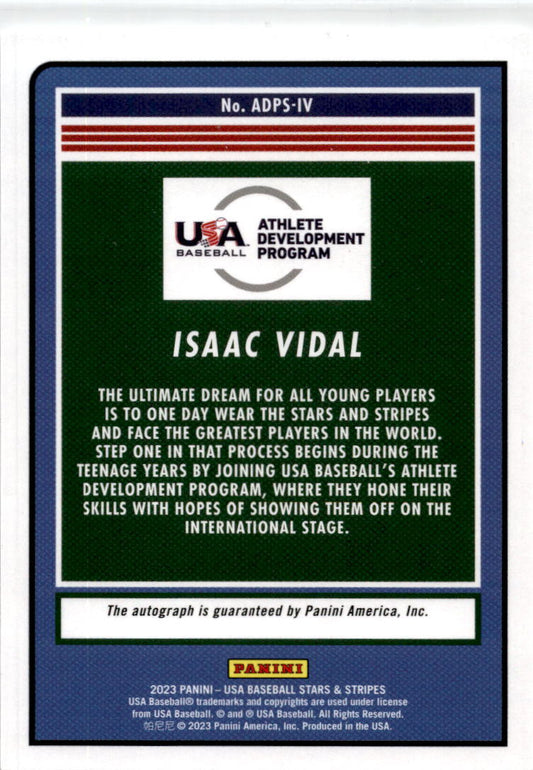2023 Stars & Stripes #ADPS-IV Isaac Vidal Auto