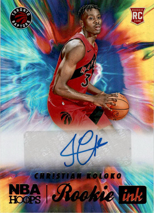 2022 NBA Hoops Rookie Ink #RI-CKL Christian Koloko RC  Toronto Raptors