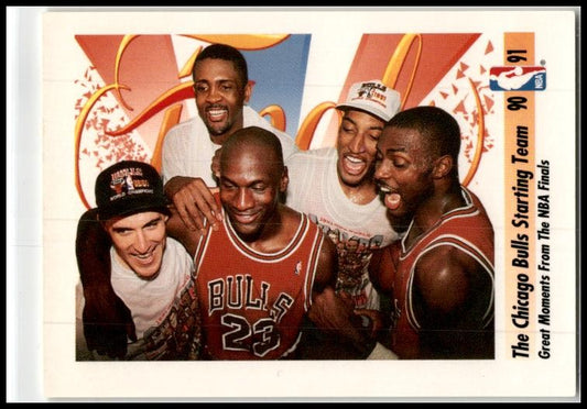 1991-92 SkyBox #337 The Chicago Bulls Starting Team Chicago Bulls