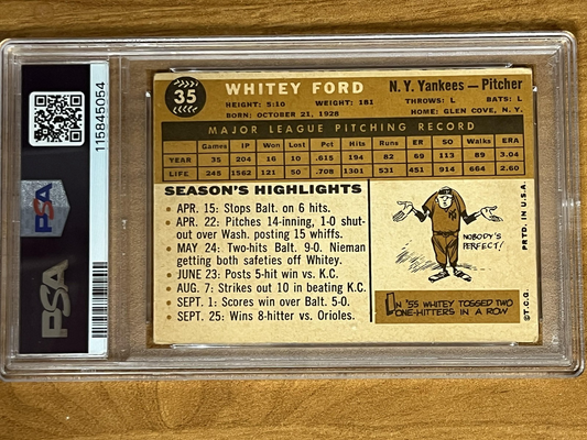 1960 Topps #35 Whitey Ford New York Yankees