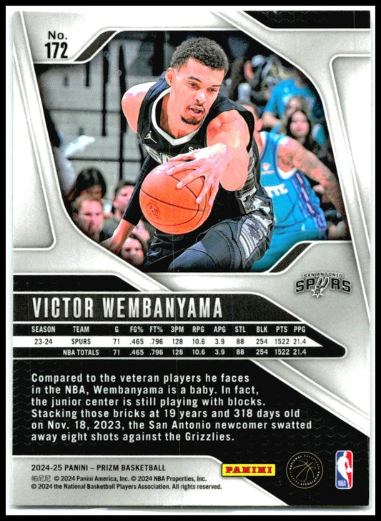 2024-25 Panini Prizm #172 Victor Wembanyama San Antonio Spurs