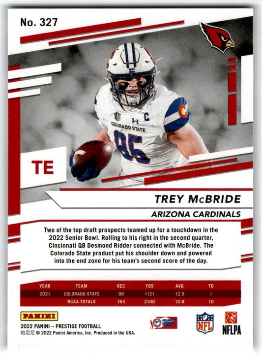 2022 Panini Prestige Xtra Points Astral Trey McBride Arizona Cardinals #327