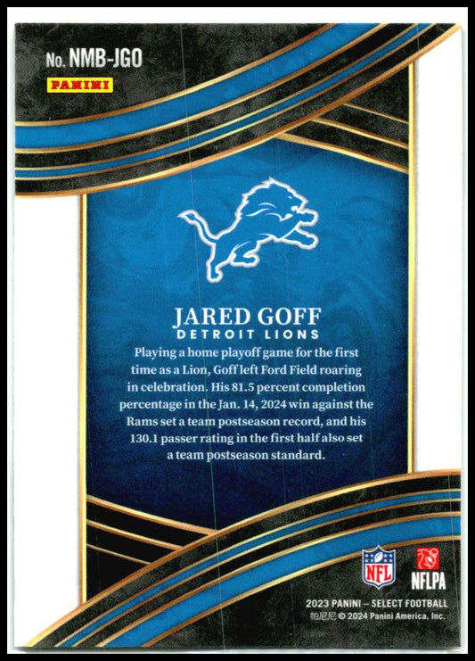 2023 Panini Select Numbers #NMB-JGO Jared Goff Detroit Lions