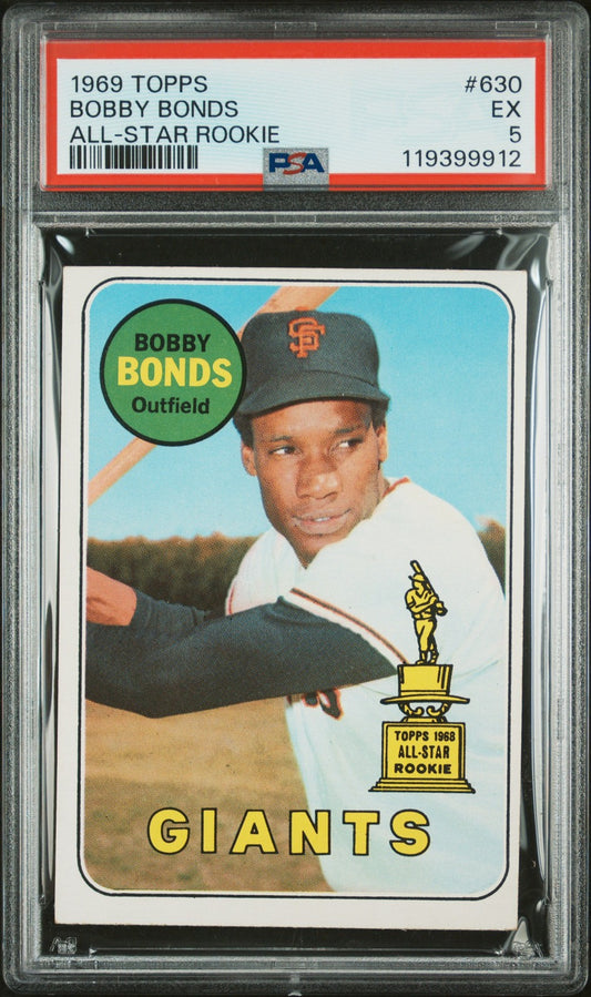 1969 Topps All-Star Rookie #630 Bobby Bonds San Francisco Giants PSA 5
