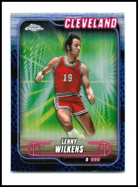 2024-25 Topps Chrome Blue Basketball Refractor #14 Lenny Wilkens Cavaliers