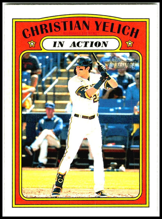 2021 Topps Heritage #252 Christian Yelich Milwaukee Brewers