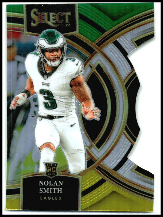 2023 Panini Select Green and Yellow Prizms Die Cuts #108 Nolan Smith Eagles