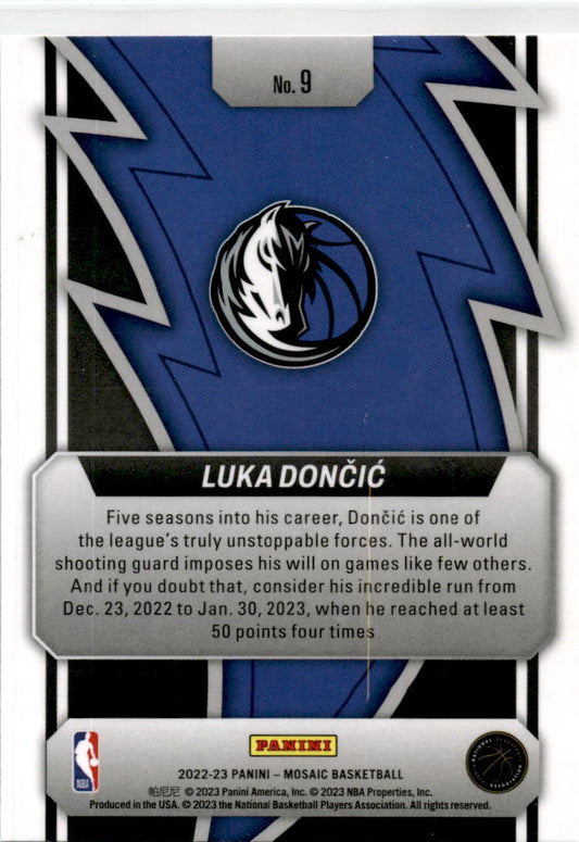 2022-23 Mosaic Thunder Road #9 Luka Doncic Dallas Mavericks