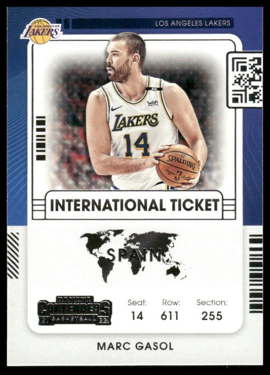 2021-22 Panini Contenders #6 Marc Gasol International Ticket