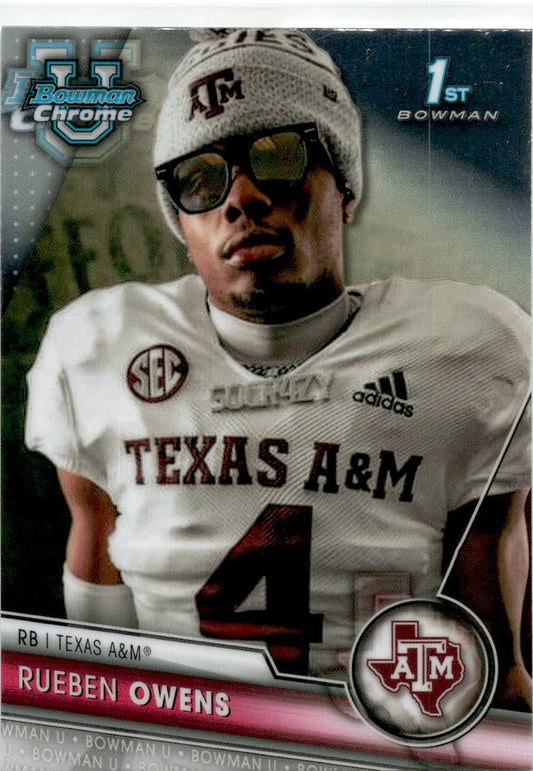 2023 Bowman University Chrome #166 Rueben Owens Texas A&M Aggies