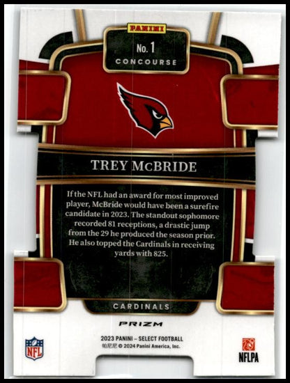 2023 Panini Select Black and Gold Prizms Die Cuts #1 Trey McBride Arizona