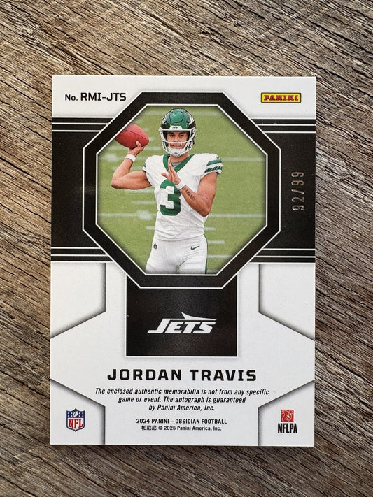 2024 Obsidian Rookie Materials Ink Silver #RMI-JTS Jordan Travis Auto Jets