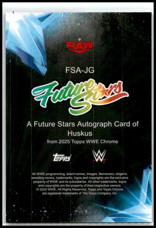 2025 Topps Chrome WWE Future Stars Auto Blue #/150 #FSA-JG Huskus Auto