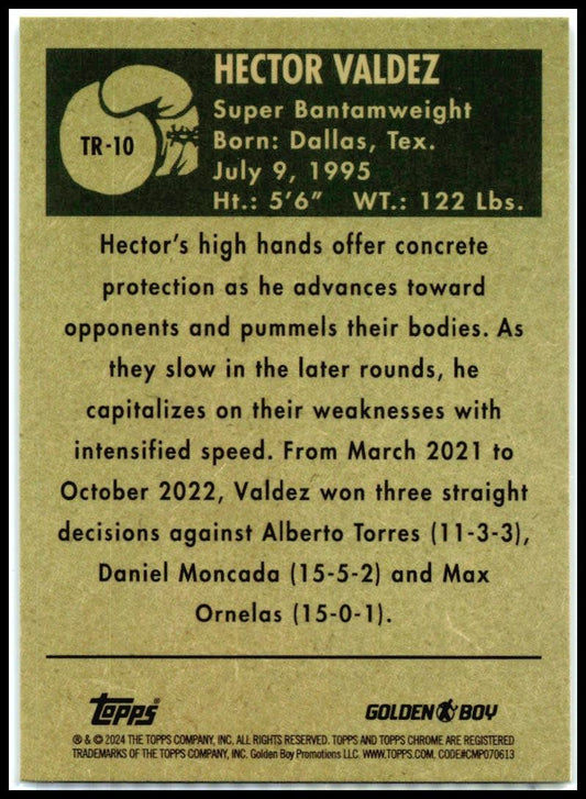 2024 Topps Chrome Boxing 1951 Topps Ringside #TR-10 Hector Valdez