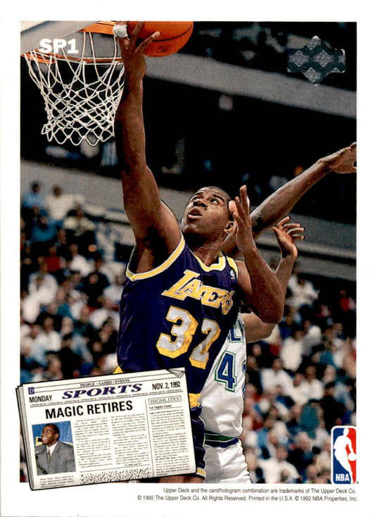 1992-93 Upper Deck #SP1 Larry Bird / Magic Johnson