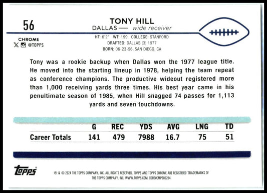 2024 Topps Chrome #56 Tony Hill Dallas Cowboys