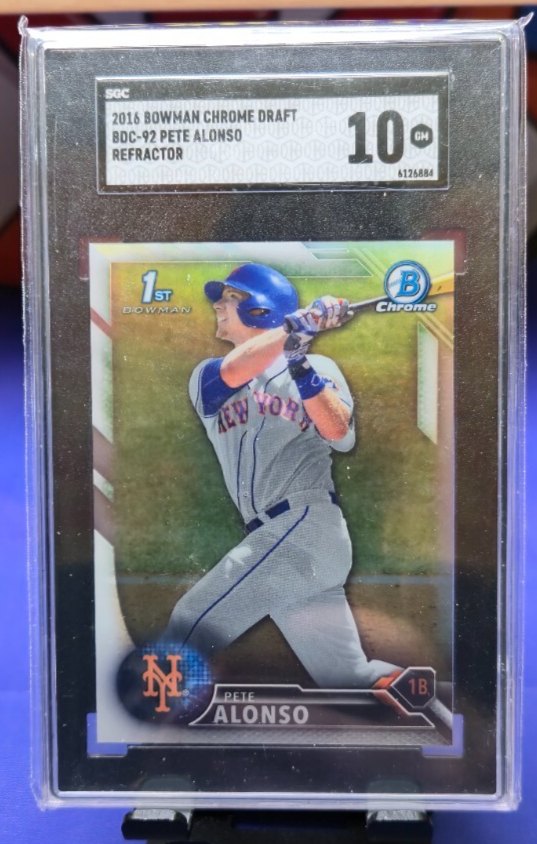Pete Alonso 2016 Bowman Draft Chrome REFRACTOR SGC 10 #BDC92 Mets 1st Rookie RC