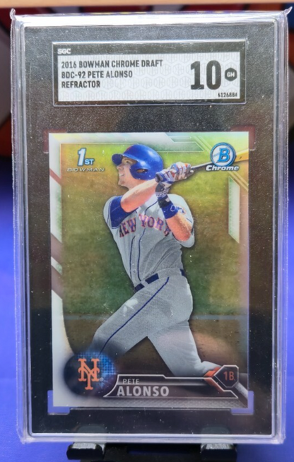 Pete Alonso 2016 Bowman Draft Chrome REFRACTOR SGC 10 #BDC92 Mets 1st Rookie RC