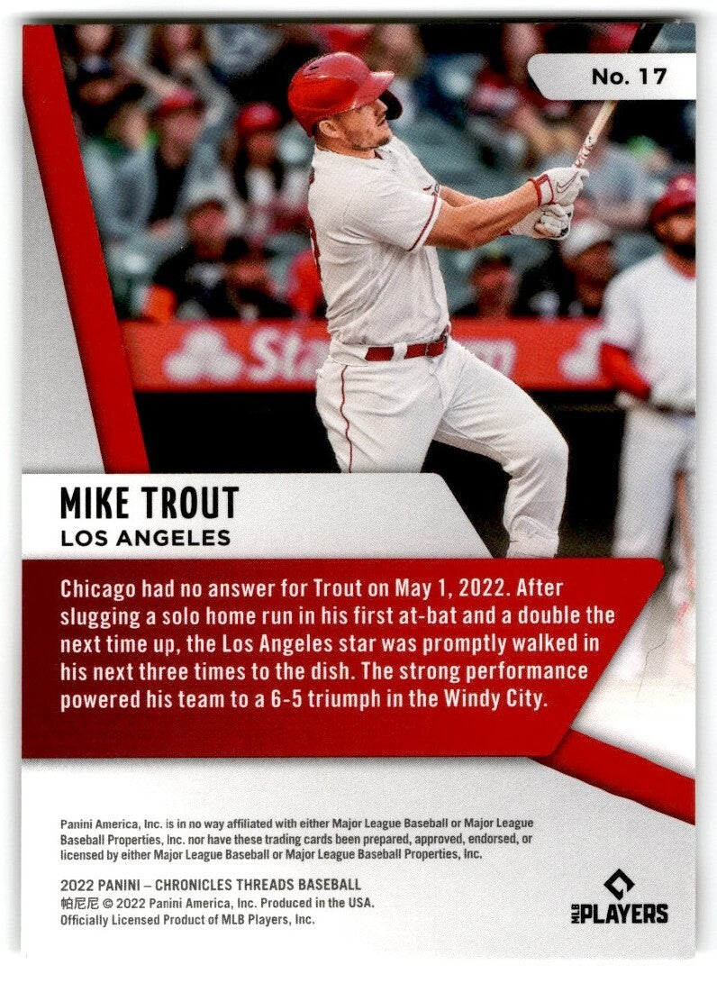 2022 Chronicles Threads Mike Trout Los Angeles Angels #17