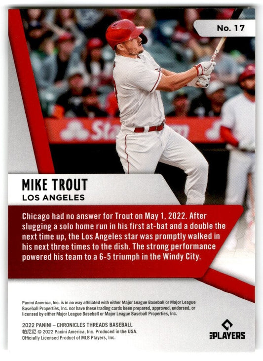 2022 Chronicles Threads Mike Trout Los Angeles Angels #17
