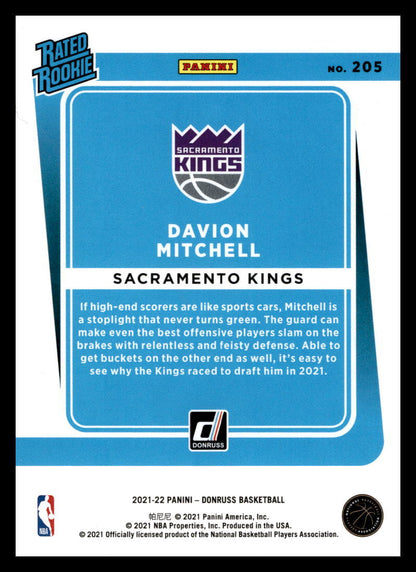 2021 Donruss #205 Davion Mitchell    RR