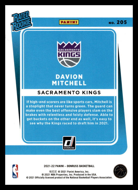 2021 Donruss #205 Davion Mitchell    RR