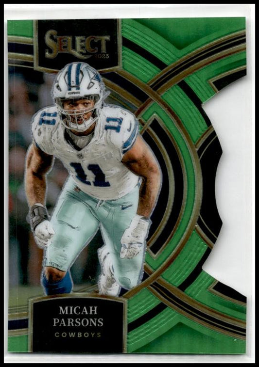 2023 Panini Select Neon Green Prizms Die Cuts #126 Micah Parsons Dallas Cowboys