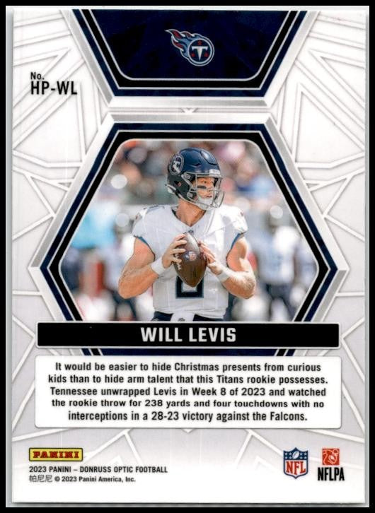 2023 Donruss Optic Hidden Potential #HP-WL Will Levis Tennessee Titans