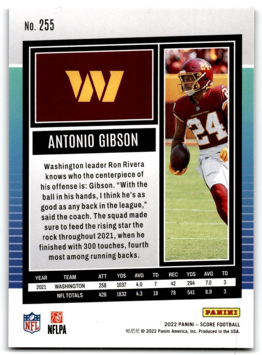 2022 Score purple Antonio Gibson Washington Commanders #255