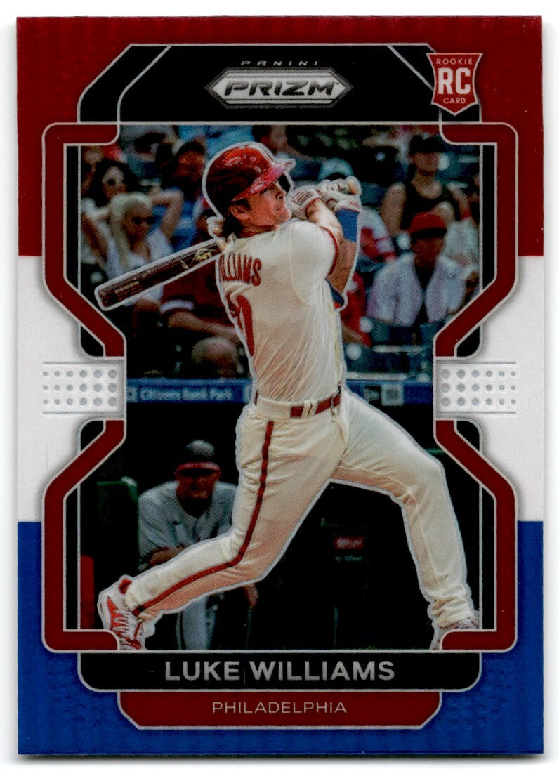 2022 Panini Prizm Red/White/Blue #37 Luke Williams Rookie Philadelphia Phillies