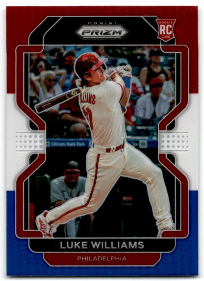 2022 Panini Prizm Red/White/Blue #37 Luke Williams Rookie Philadelphia Phillies