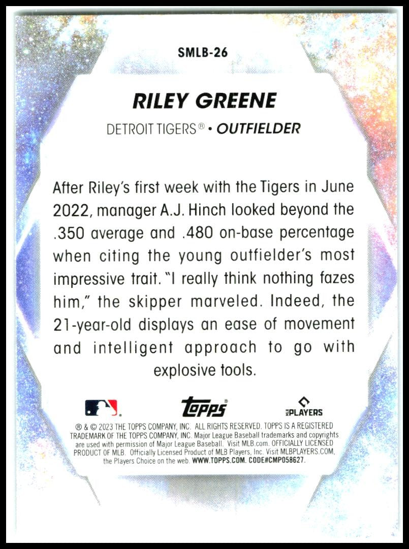 2023 Topps Stars of MLB Chrome #SMLBC-26 Riley Greene Detroit Tigers