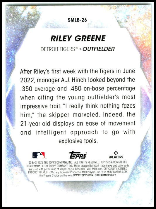 2023 Topps Stars of MLB Chrome #SMLBC-26 Riley Greene Detroit Tigers